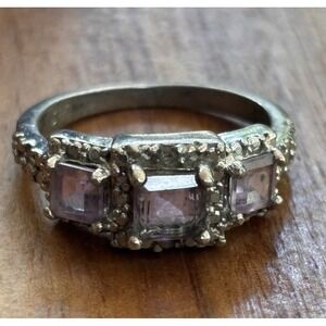 C&J Vintage Amethyst Ring 925 Sterling Silver Size 6.75